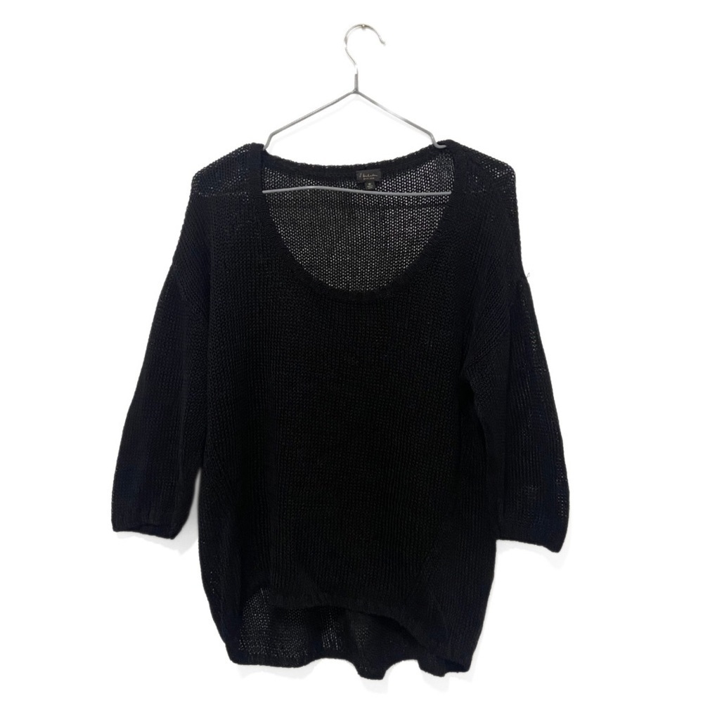 Babaton | Aritzia Black Silk Blend Knit Relaxed Fit Sweater Size XS